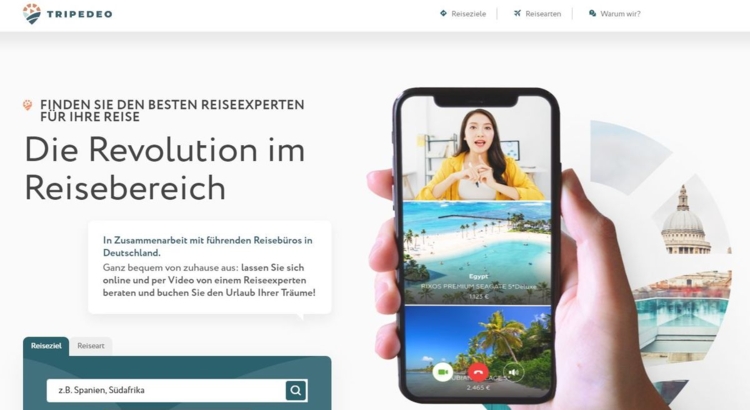 Screenshot Webseite Tripedeo