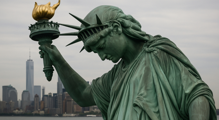 USA New York Liberty mit hängendem Kopf