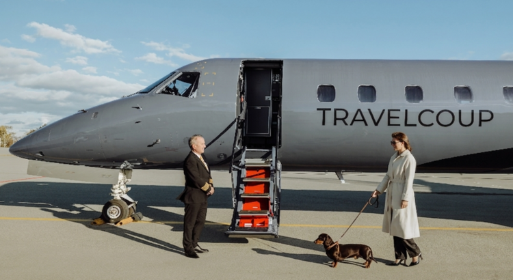 Hund an Bord Privatjet